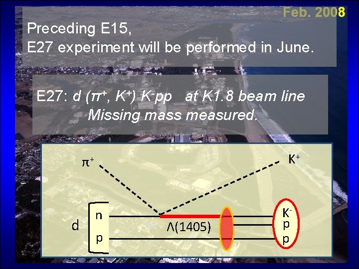 Preceding E 15, E 27 experiment will be performed in June. E 27: d