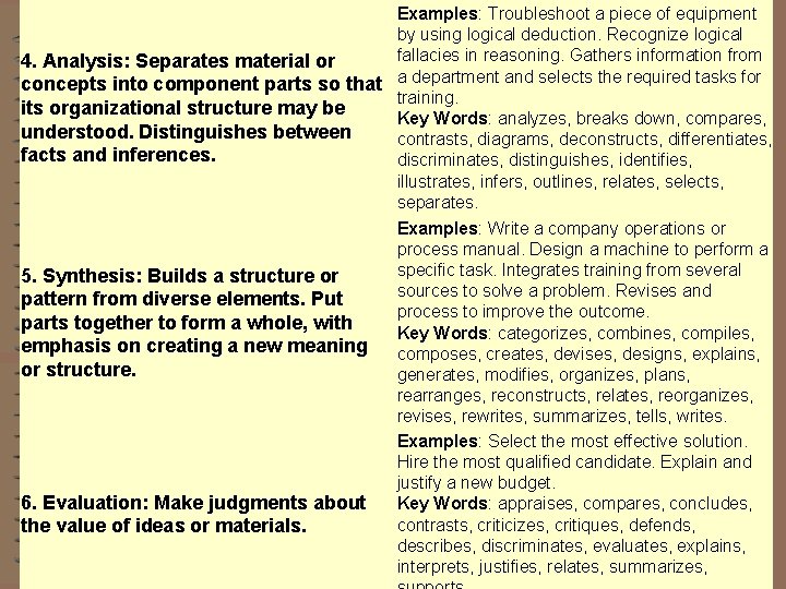 Examples: Troubleshoot a piece of equipment by using logical deduction. Recognize logical fallacies in