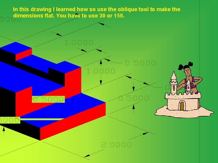 In this drawing I learned how so use the oblique tool to make the