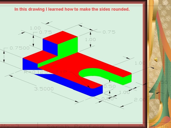 In this drawing I learned how to make the sides rounded. 