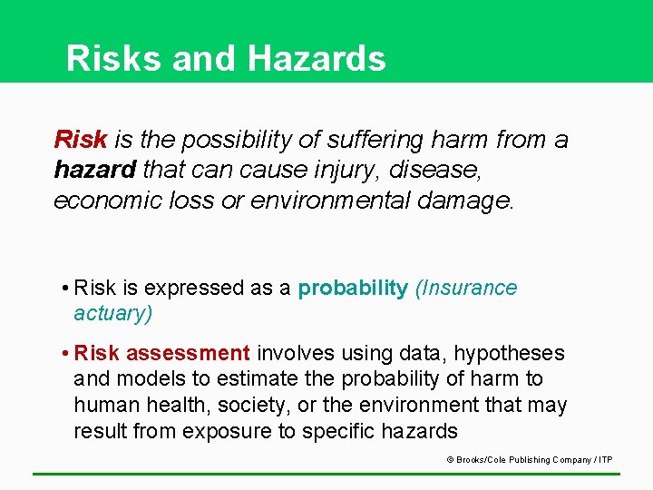 Environmental Hazards and Human Health Chapter 19 see