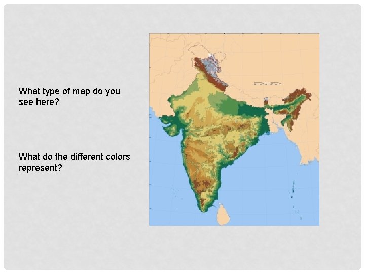 What type of map do you see here? What do the different colors represent?