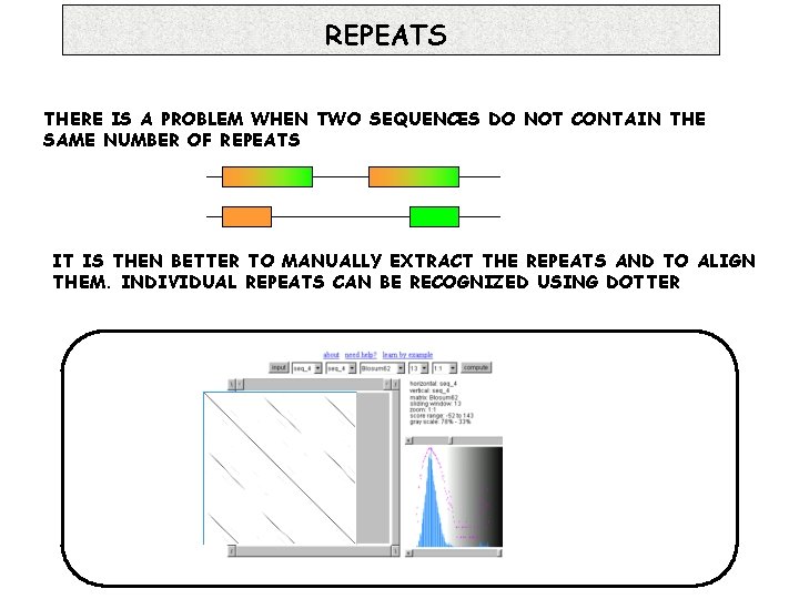 REPEATS THERE IS A PROBLEM WHEN TWO SEQUENCES DO NOT CONTAIN THE SAME NUMBER