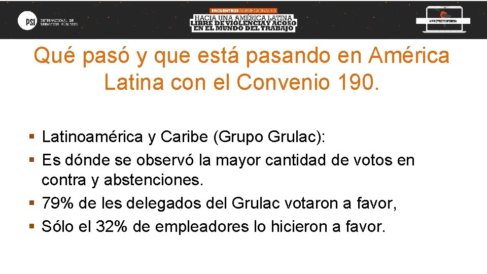 Qué pasó y que está pasando en América Latina con el Convenio 190. §