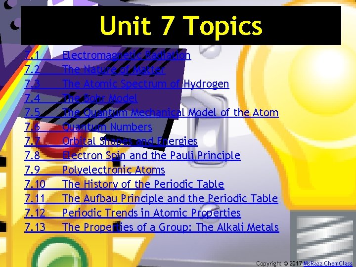 Unit 7 Topics 7. 1 7. 2 7. 3 7. 4 7. 5 7.