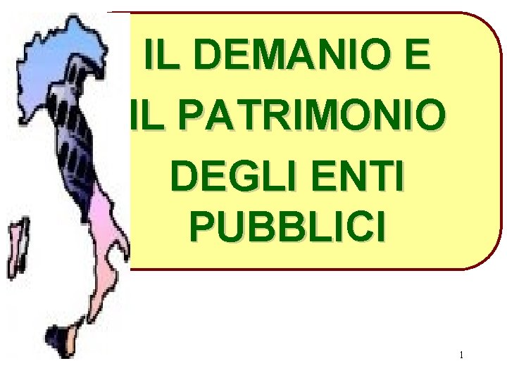 IL DEMANIO E IL PATRIMONIO DEGLI ENTI PUBBLICI 1 