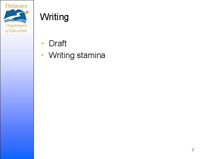 Writing • Draft • Writing stamina 7 