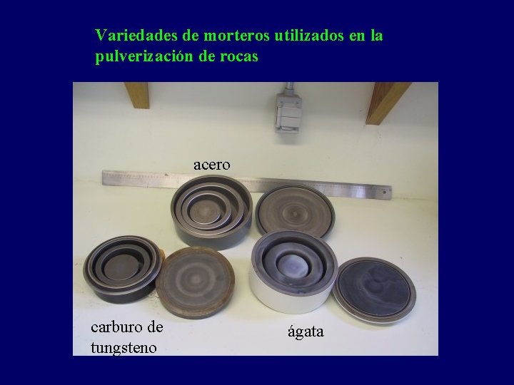 Variedades de morteros utilizados en la pulverización de rocas acero carburo de tungsteno ágata