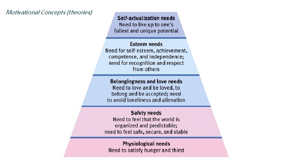 Motivational Concepts (theories) 