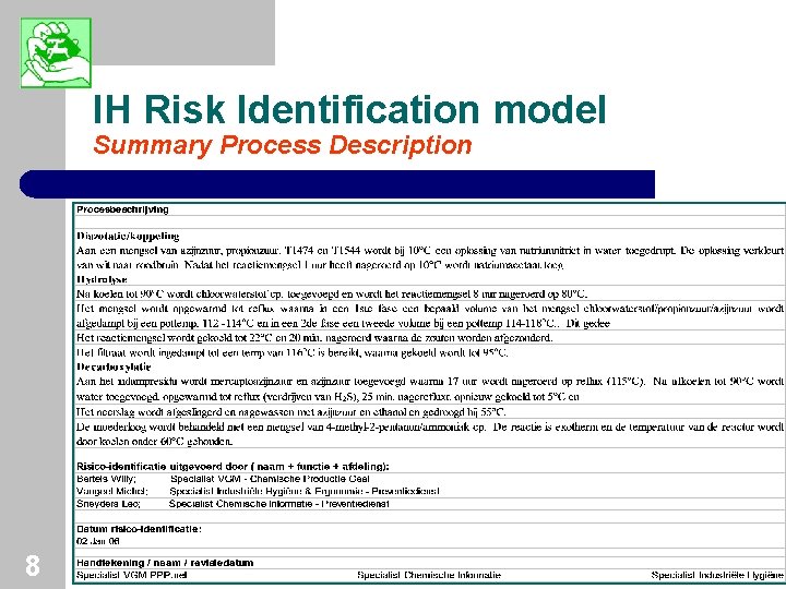 IH Risk Identification model Summary Process Description 8 