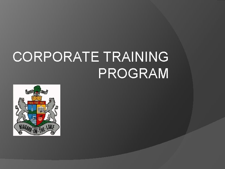 CORPORATE TRAINING PROGRAM 