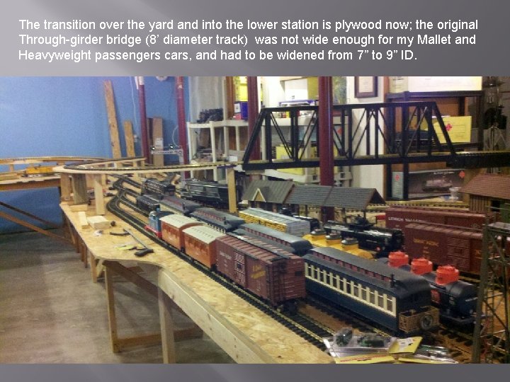 The transition over the yard and into the lower station is plywood now; the The transition over the yard and into the lower station is plywood now; the