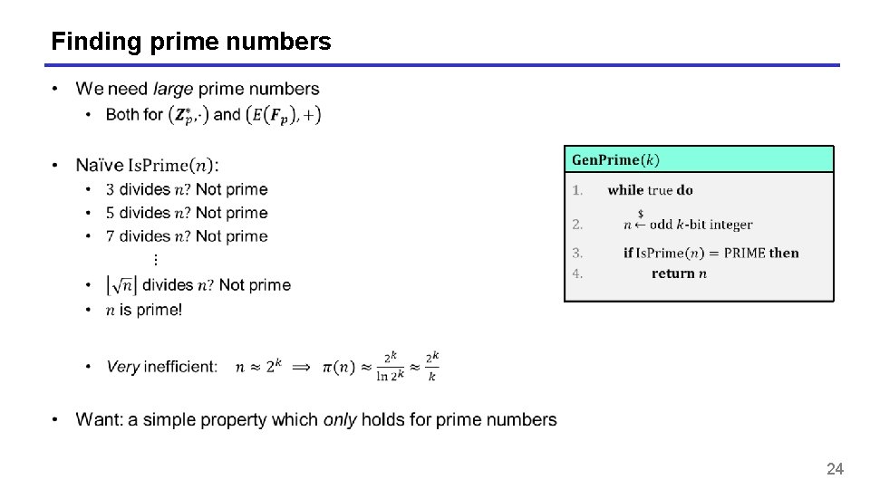 Finding prime numbers 24 