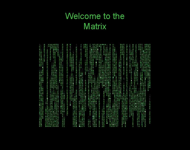 Welcome to the Matrix 