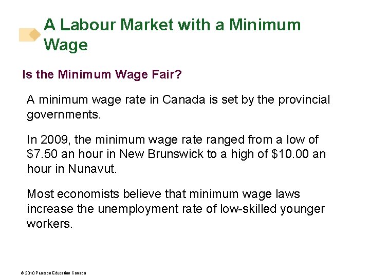 A Labour Market with a Minimum Wage Is the Minimum Wage Fair? A minimum