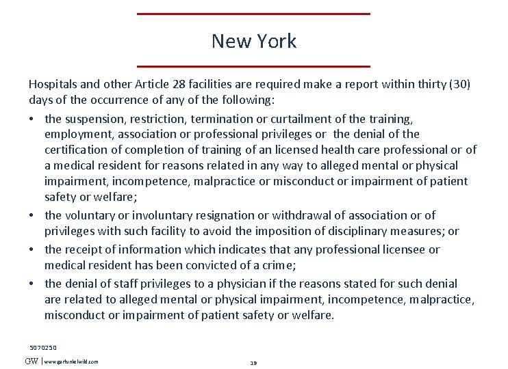 New York Hospitals and other Article 28 facilities are required make a report within