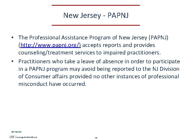 New Jersey - PAPNJ • The Professional Assistance Program of New Jersey (PAPNJ) (http: