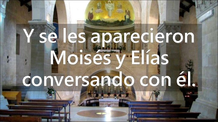 Y se les aparecieron Moisés y Elías conversando con él. 