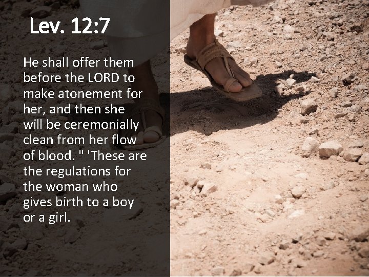Lev. 12: 7 He shall offer them before the LORD to make atonement for