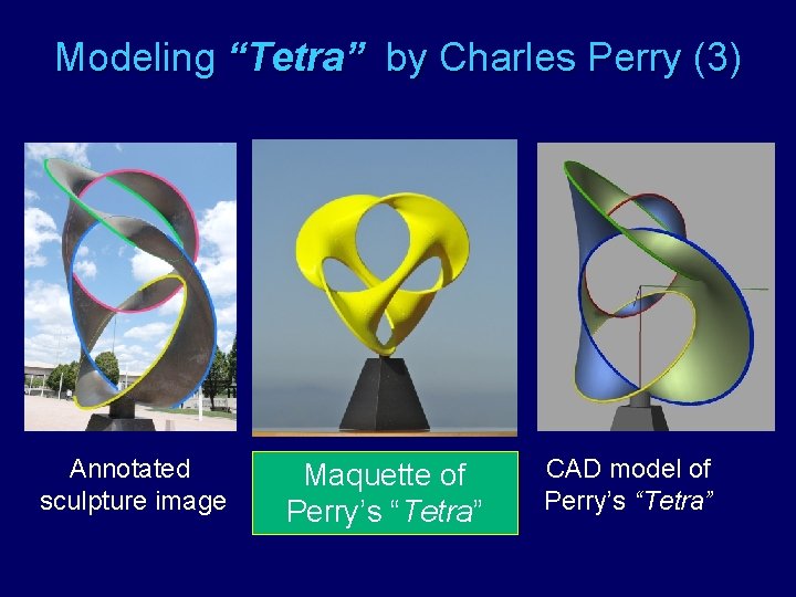 Modeling “Tetra” by Charles Perry (3) Annotated sculpture image Metal-rings Maquetteplus of scotch-tape model