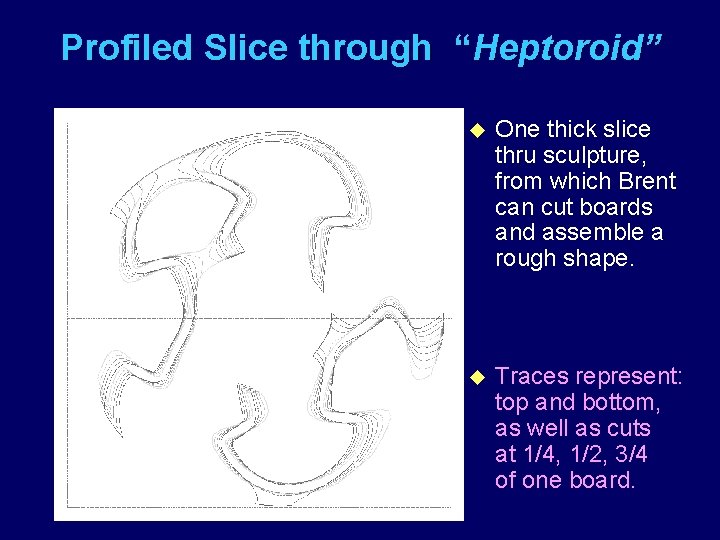 Profiled Slice through “Heptoroid” u One thick slice thru sculpture, from which Brent can