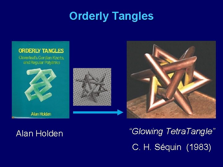 Orderly Tangles Alan Holden “Glowing Tetra. Tangle” C. H. Séquin (1983) 