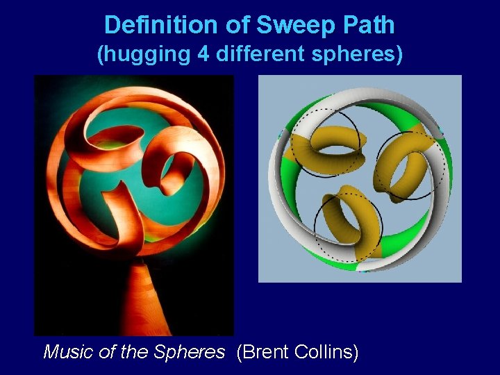Definition of Sweep Path (hugging 4 different spheres) Music of the Spheres (Brent Collins)