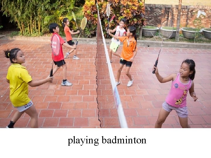 playing badminton 