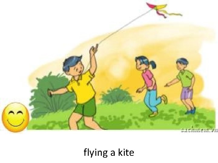 flying a kite 
