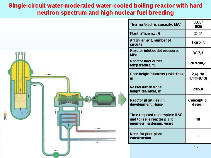 Single-circuit water-moderated water-cooled boiling reactor with hard neutron spectrum and high nuclear fuel breeding