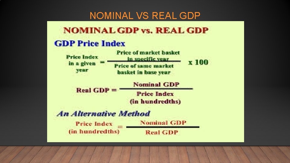 NOMINAL VS REAL GDP 