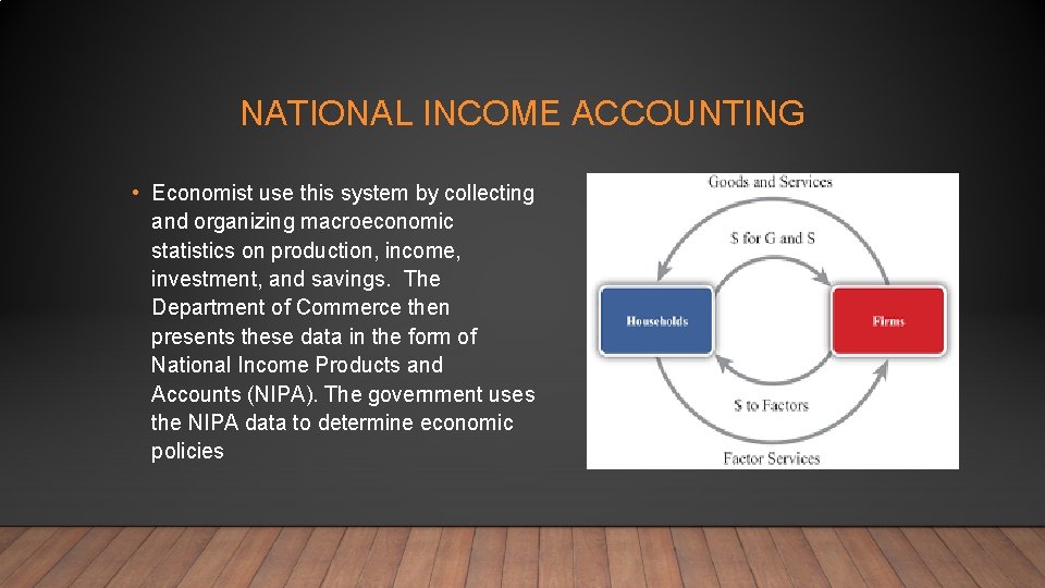 NATIONAL INCOME ACCOUNTING • Economist use this system by collecting and organizing macroeconomic statistics