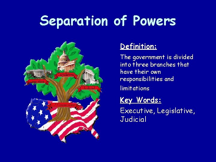 Separation of Powers Definition: The government is divided into three branches that have their Separation of Powers Definition: The government is divided into three branches that have their