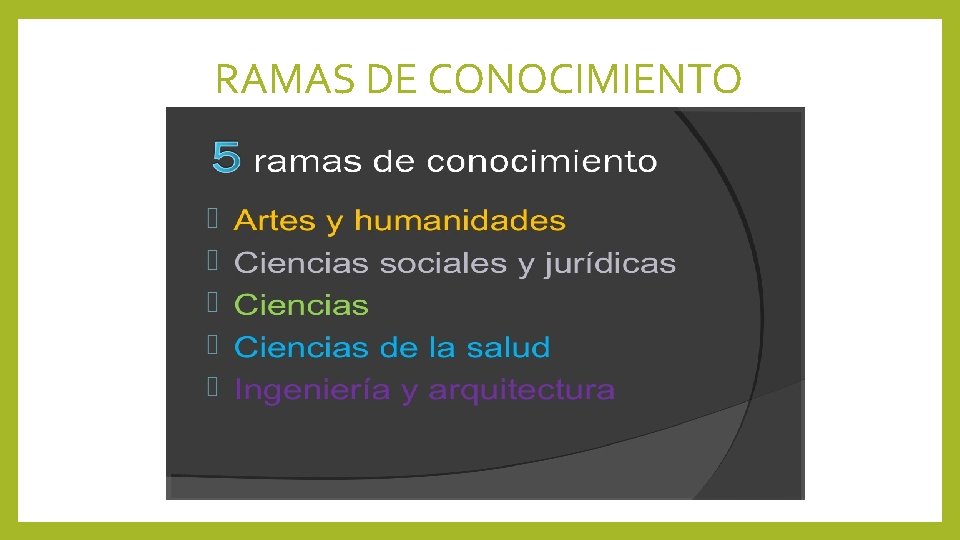 RAMAS DE CONOCIMIENTO 