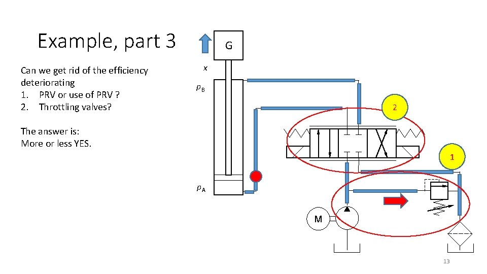 Example, part 3 Can we get rid of the efficiency deteriorating 1. PRV or