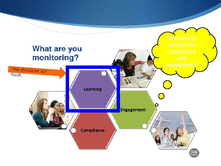 This should be ou r focus… We tend to monitor for compliance and engagement.