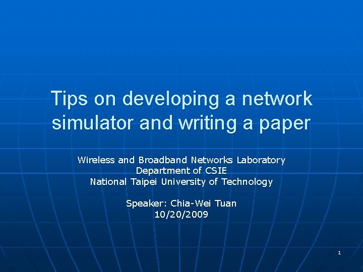 Tips on developing a network simulator and writing