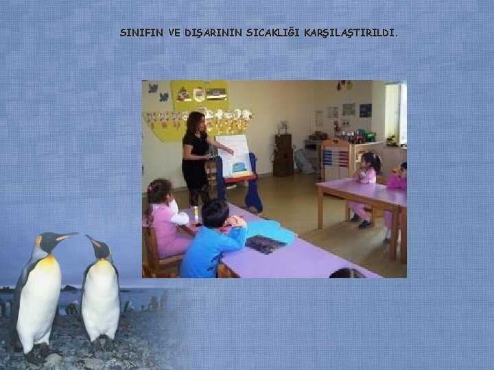 SINIFIN VE DIŞARININ SICAKLIĞI KARŞILAŞTIRILDI. SINIFIN VE DIŞARININ SICAKLIĞI KARŞILAŞTIRILDI.