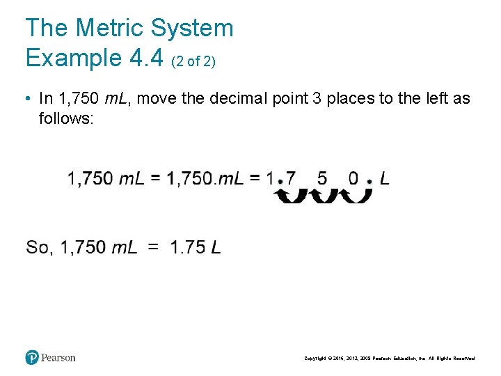The Metric System Example 4. 4 (2 of 2) • In 1, 750 m. The Metric System Example 4. 4 (2 of 2) • In 1, 750 m.