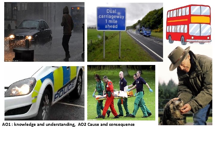 2. Write down the AO 1 : knowledge and understanding, AO 2 Cause and
