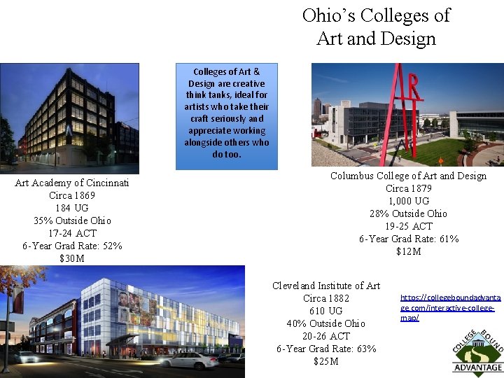 Ohio’s Colleges of Art and Design Colleges of Art & Design are creative think