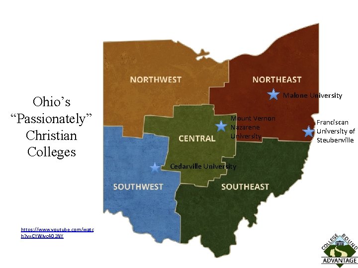Ohio’s “Passionately” Christian Colleges Malone University Mount Vernon Nazarene University Cedarville University https: //www.