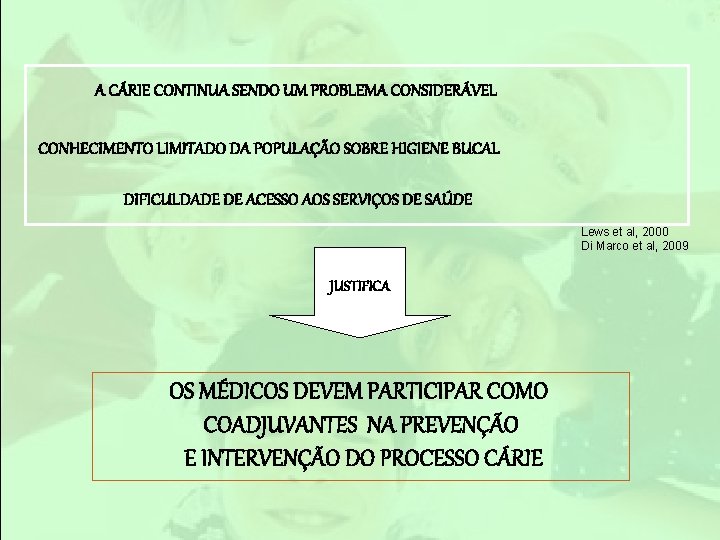 A CÁRIE CONTINUA SENDO UM PROBLEMA CONSIDERÁVEL CONHECIMENTO LIMITADO DA POPULAÇÃO SOBRE HIGIENE BUCAL