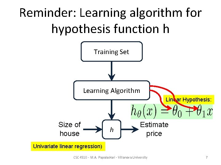 4 Regression continued CSC 4510 Machine Learning Dr