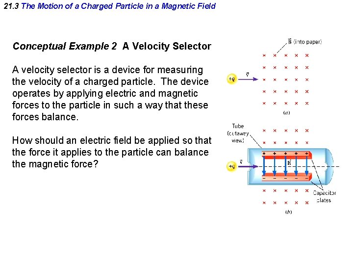 21. 3 The Motion of a Charged Particle in a Magnetic Field Conceptual Example