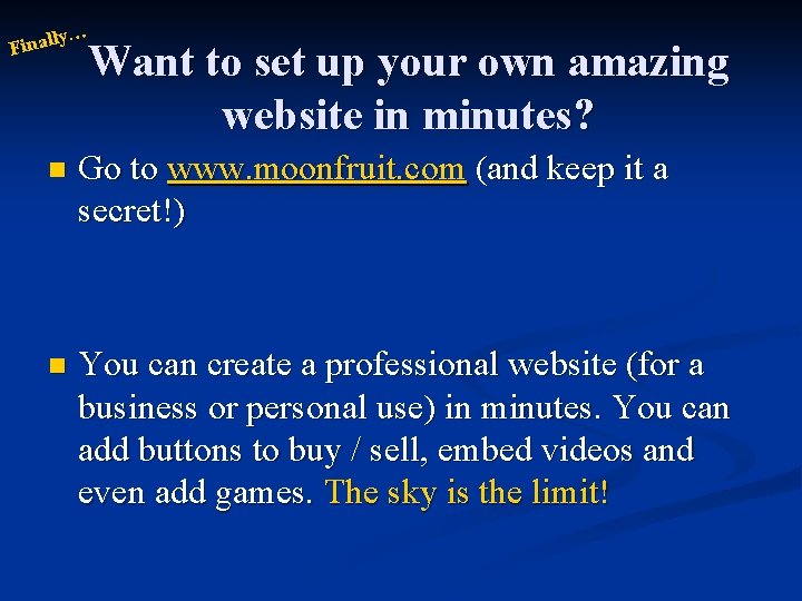 ly… Final Want to set up your own amazing website in minutes? n Go ly… Final Want to set up your own amazing website in minutes? n Go