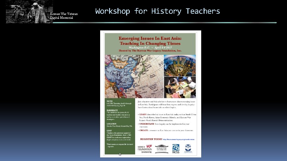 Korean War Veteran Digital Memorial Workshop for History Teachers 