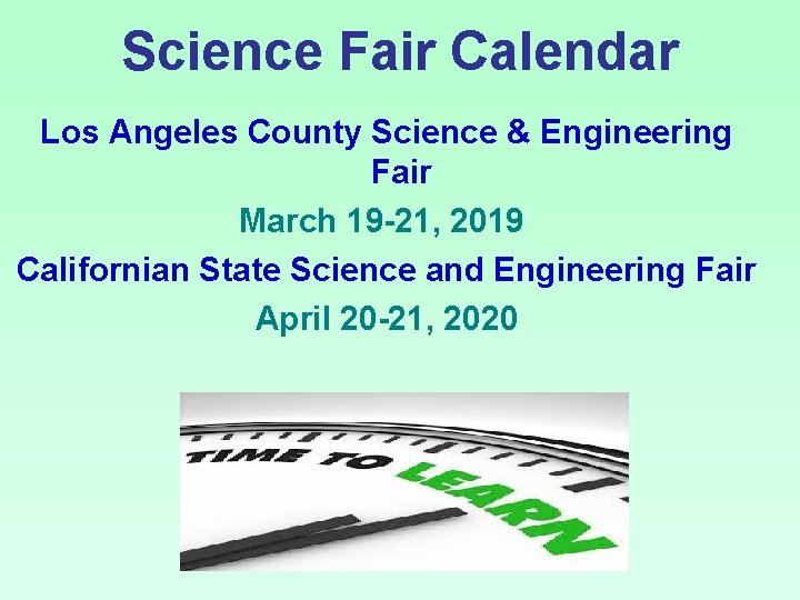 Science Fair Calendar Los Angeles County Science & Engineering Fair March 19 -21, 2019