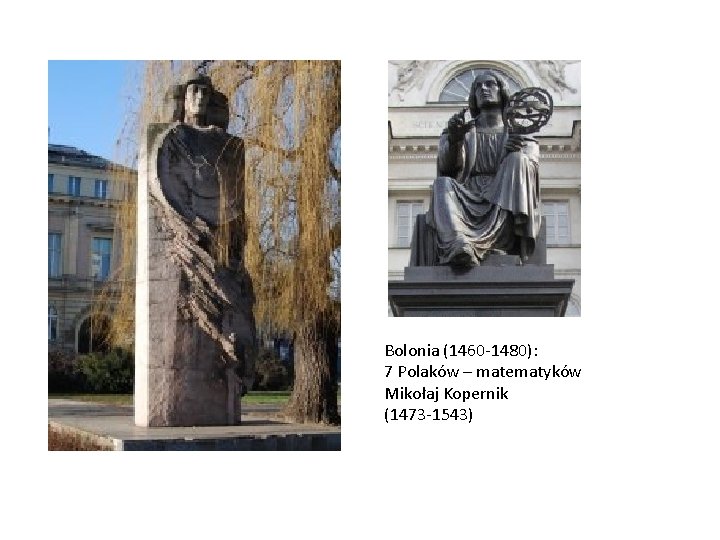 Bolonia (1460 -1480): 7 Polaków – matematyków Mikołaj Kopernik (1473 -1543) 