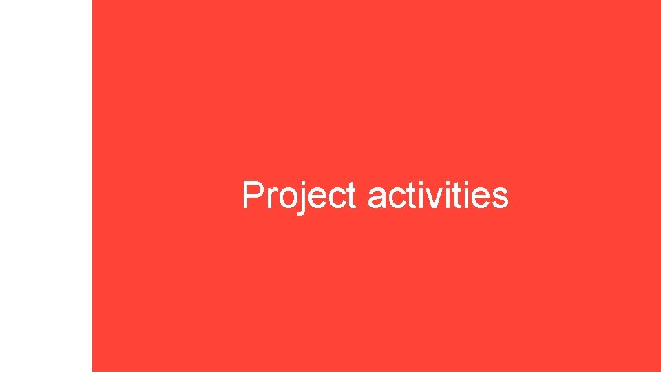 Project activities 